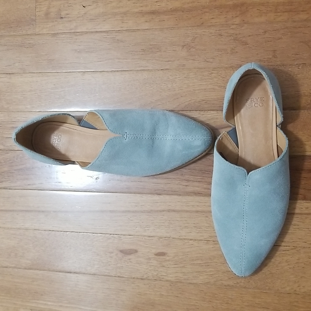 Frye and co Baby blue suede shoes